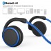 Small Bluetooth Headphones Wrap Around Head - Sports Wireless Headset with Built in Microphone and Crystal-Clear Sound, Foldable and Carried in The Purse, and 12-Hour Battery Life, Blue