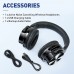 Tapela E7 Pro Wireless Active Noise Cancelling Headphones, Over Ear Bluetooth Headphones with Microphone/Deep Bass, Comfortable Protein Ear Cups, 28H Playtime for Travel, Home Office - Titanium Black